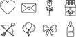© thunder - Lovely Valentine's Day icons featuring a heart, envelope, rose, chocolate, cupid's arrow, balloons, ribbon, and a tag with the word love, perfect for expressing affection