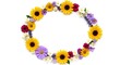 © rebung - Colorful flower arrangement in an oval shape, white background