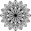 © Keya Khanam - Black and white abstract floral vector illustration with flower and leaves