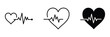 © Oliver Vandenberg - Heartbeat line icon vector illustration, Set of heartbeat icon on Symbol cardiogram heart logo