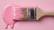 © HAFEZ - A brush with liquid pink paint dripping