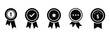 © Oliver Vandenberg - Approved or certified medal icon in a flat style. Rosette icons. Approval check symbol. Winning award, prize, medal or badge. Verified medal icon. set Approved certified icon.