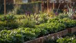 © vxnaghiyev - Vegetable garden, fresh home-grown vegetables thriving in a spring garden, seasonal growth