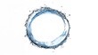 © vxnaghiyev - Circular water splash isolated on a white backdrop, suitable for editorial header background