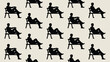 © Yasir - Relaxing pattern of people sitting, ideal for background or design element, black silhouettes on light background, vector style, simple and unique