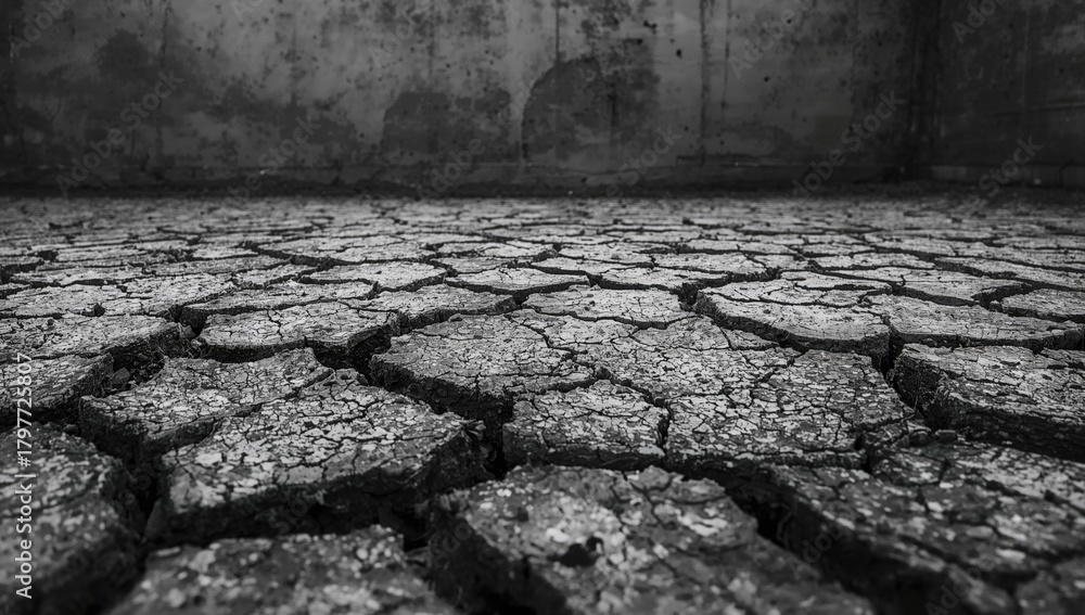 Risk Texture Cracked dry soil texture indicating the onset of dry season, erosion ...