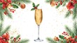 © hamOne - holiday sparkling drink with christmas ornaments frame