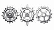 © Tatyana - Detailed line art illustration of mechanical gears with various designs