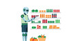 © NADYATUL - Robot Completing Grocery Shopping List in Supermarket Illustrating Technological Advancement