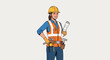 © Anisah - Confident construction worker with blueprints and tools ready for the project site