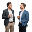 © Man PNG - Two men in suits holding drinks isolated on transparent background