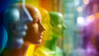 © Kateryna - Prismatic images of mannequin head faceless multiple exposure defocused colorful background mental health visualization psychological perspectives emotional facets cognitive