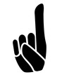 © Hanna - A hand with a raised index finger is a vector silhouette for a logo, pictogram, or stencil. A hand with a raised index finger is a silhouette for an icon or sign.