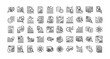 © kim hana - Data analysis and reporting icon set collection. Containing statistics, visual, review, database, info, advice, monitor .Line vector icons collection