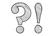 © Abdullah - Thin Line Question and Exclamation Marks in Sketch Style