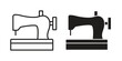 © Dan - Old sewing machine icon concept outline symbol design. Simple element illustration.