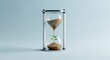 © MBAK NAH - Hourglass with Plant Growing Inside - Symbol of Time and Growth.