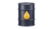 © ASRORNOT - A glossy blue barrel with a bright yellow drop shape in the center against black backdrop.