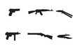 © Md - Silhouette icons of various firearms and adobe illustrator logo