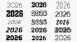 © Kahima - Collection of 2026 New Year typography in various styles and designs