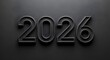 © night - Elegant 2026 year lettering on a dark textured background for futuristic designs