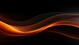 Elegant orange waves flow against a deep black backdrop, creating a dynamic, vibrant abstract composition