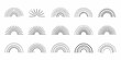 © RanjanKumar - Collection of minimalist sunburst and semicircle abstract graphic design elements in black and white