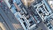 © AlexGo - Drone shot city building rooftop ventilation details