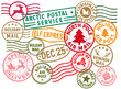 © ink drop - Vintage Christmas postmarks and holiday mail stamps set