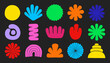 © Sadhin - Colorful set of floral vector icons with hands, leaves, and heart design elements