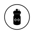 © Olga - Dumbbell Bottle Icon – Fitness Hydration Symbol