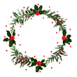 © Stock  - christmas wreath with holly berries and fir