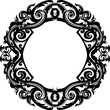 © Artesian Edge - Elegant ornate circular frame with intricate scrollwork and flourishes perfect for invitations or decorative design elements