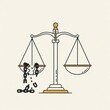 © iga - Justice Scales Symbolizing Freedom and Breaking Chains Illustration.