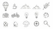© Googl - Illustration showing a variety of hand drawn objects including travel, nature, and everyday items
