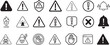 © Md.Ataullah - Bold warning line icon set featuring alert, danger, caution, and error symbols in clean vector silhouette style.