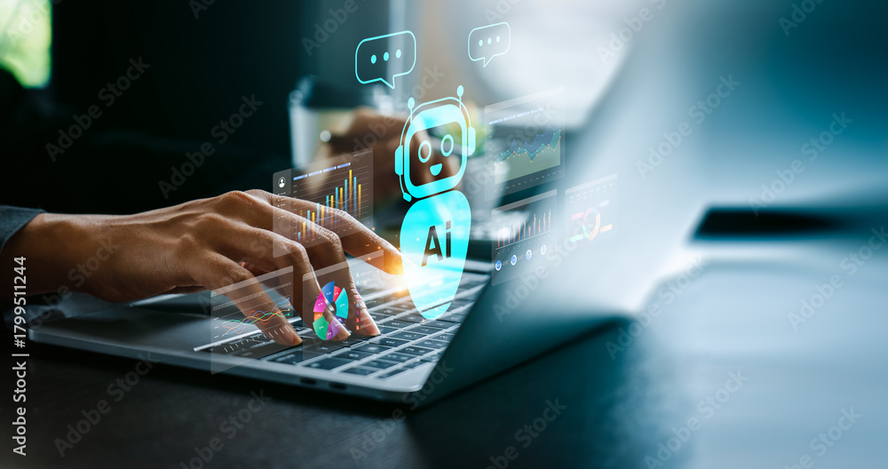 Artificial intelligence assistant chatbot helping business analysis and ...