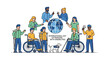 © Avra - Diverse group of people with disabilities interacting around a globe, celebrating International Day of Persons with Disabilities, promoting inclusion and accessibility worldwide