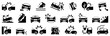 © stas111 - Car accident icon collection in solid black style. Crash and damage symbols for insurance, safety, and transport concepts