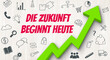 © Zerbor - Pfeil und Icons mit Text - Die Zukunft beginnt heute
