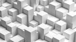 © vectorwin - Abstract minimalist white geometric cubes rising 3d rendering