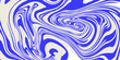 © Rejeki - Blue wavy lines abstract background. Trendy psychedelic retro style backdrop. Waves, swirl and twirl pattern. Twisted distorted vector texture.