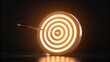 © Noman - Arrow hits bullseye on glowing target in dark setting
