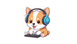 © CHUMAI - Cartoon Corgi Wearing Headphones and Playing on a Keyboard