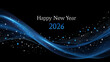 © Yung - New Year 2026: Elegant, modern, and evocative, a festive graphic with a wave of blue light set against a deep black background, welcoming the dawn of a new year.