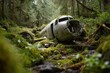 © Igor - Plane Crash Site: Debris on Moss-Covered Forest Floor