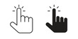 © Annimo - Hand click icon with editable stroke. Thin Line and flat icons for UI designs