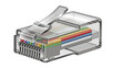 © ana - Vector illustration of closeup view of an rj45 connector with colorful wires, isolated on transparent background