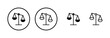 © LUNARA - Scales icon logo design. Law scale icon. Justice sign and symbol