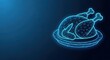 © Eman Suardi - Abstract digital turkey on a platter glowing in a blue design